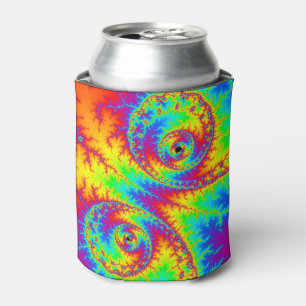 Enfriador De Latas Fractal en espiral arcoiris colorida