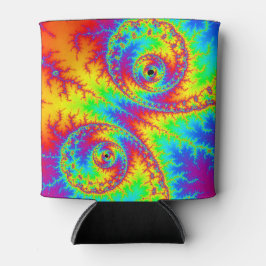 Enfriador De Latas Fractal en espiral arcoiris colorida