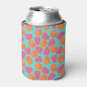 Enfriador De Latas Frambuesas Tangerinas en azul turquesa brillante