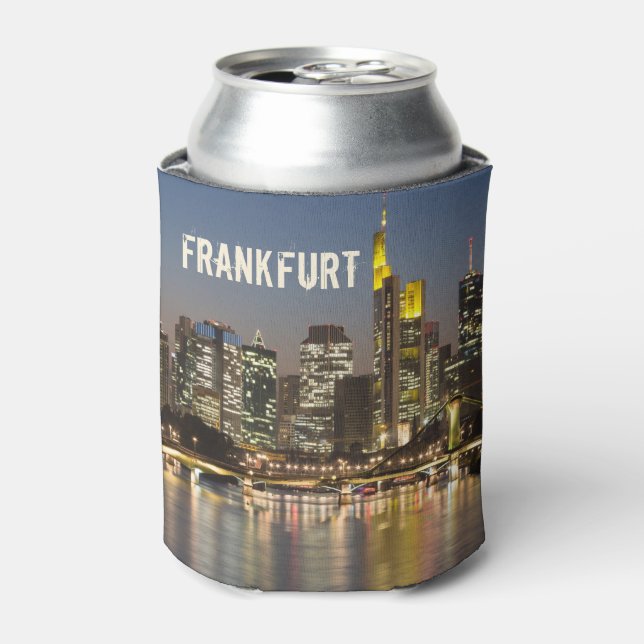 Enfriador De Latas Fráncfort Skyline Alemania Regalo de recuerdo de é (Lata Anverso)