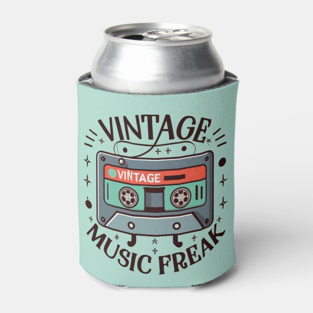 Enfriador De Latas Freak de música vintage (Lata Anverso)