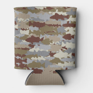 Enfriador De Latas Frenesí de Peces Camuflaje Marrón