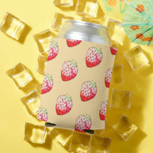 Enfriador De Latas fresa acuarela en amarillo