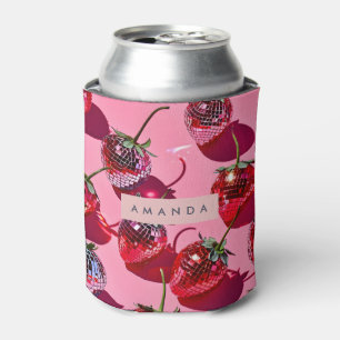 Enfriador De Latas Fresa Retro Disco Divertida Personalizada