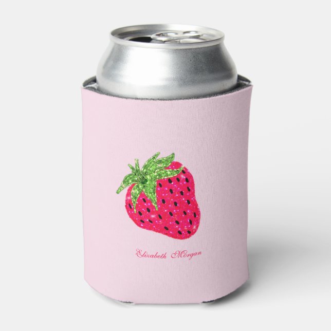 Enfriador De Latas Fresa rosa brillo genial (Lata Anverso)
