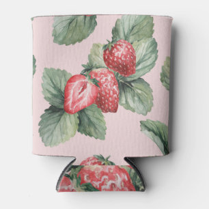 Enfriador De Latas Fresas maduras para el verano: rosa acuarela