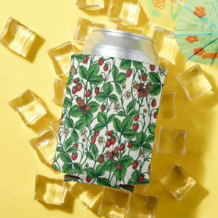 Enfriador De Latas Fresas silvestres en blanco roto