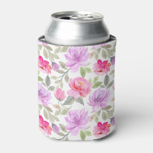 Enfriador De Latas Fresco Ambiente de Primavera: Diseño Floral Rosa y