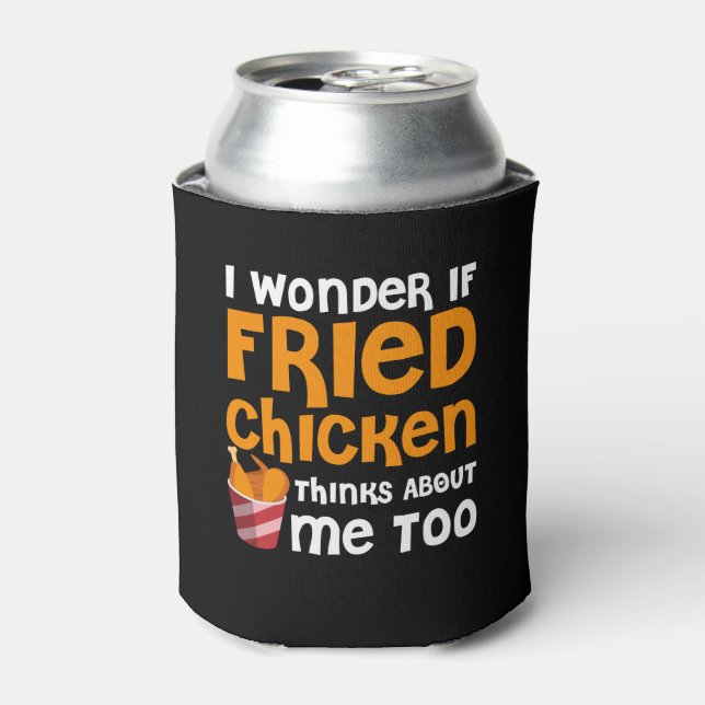 Enfriador De Latas Fried Chicken Lover Wonder Piensa En Mí (Lata Anverso)