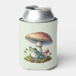 Enfriador De Latas Frog Under a Mushroom Cute Nature