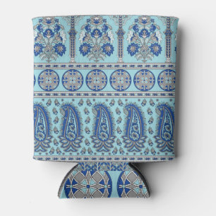 Enfriador De Latas Frontera Paisley Asiática: Diseño Tradicional.