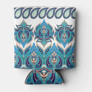 Enfriador De Latas Fronteras Ornate Floral: Diseño de Paisley Vintage