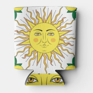 Enfriador De Latas Frutas de limón tropical, cara de sol.