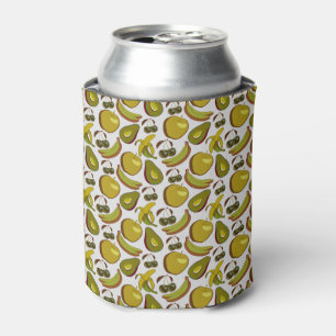Enfriador De Latas Frutos tropicales sin soldadura patrón amarillo y 