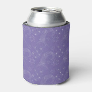Enfriador De Latas Fuegos artificiales blancos estrellas moradas bril
