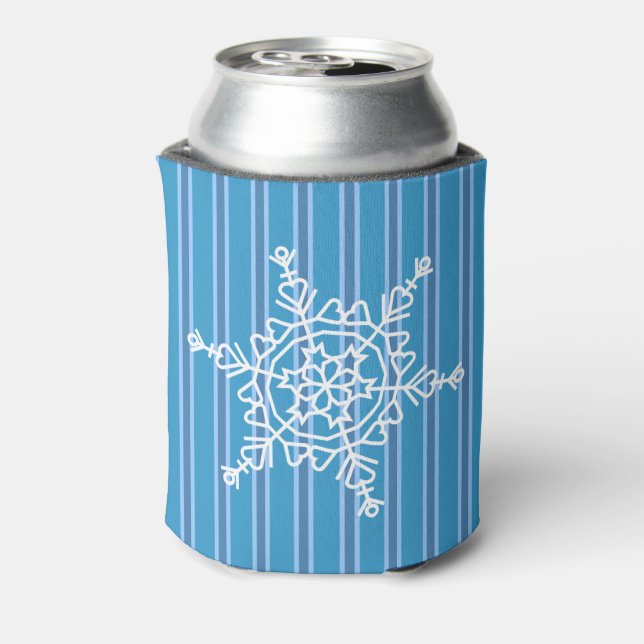 Enfriador De Latas Fun and Fancy Blue Snowflake (Reverso de la lata)