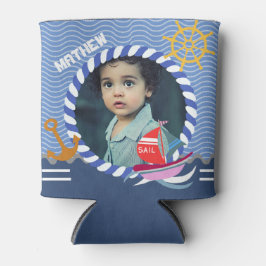 Enfriador De Latas Fun Boats Photo Blue Refrigerador de bebidas