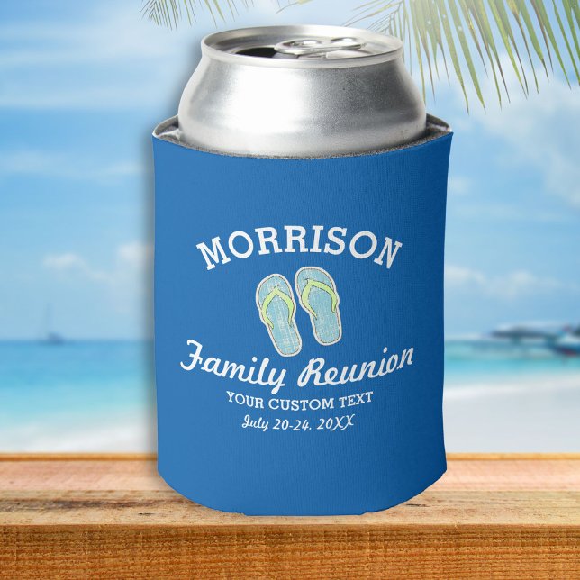 Enfriador De Latas Fun Family Reunion Summer Beach Tema Flip Flops (Subido por el creador)