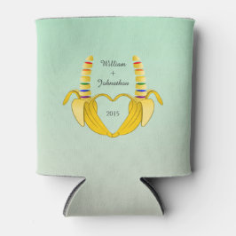 Enfriador De Latas Fun Gay Banana Heart Wedding Favor