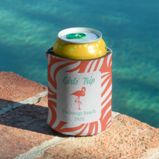 Enfriador De Latas Fun Papaya Tropical Flamingo & Foliage Vacation