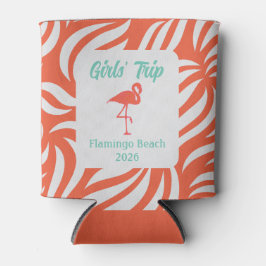 Enfriador De Latas Fun Papaya Tropical Flamingo & Foliage Vacation