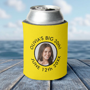 Enfriador De Latas Fun Personalizado 30.º retrato 2 Foto Fiesta de cu