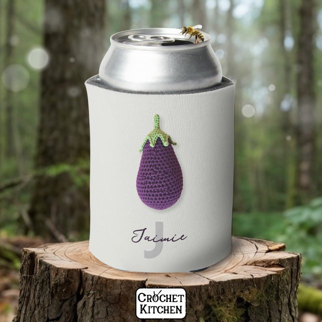 Enfriador De Latas Fun Purple Modern Crochet Mínimo Cochet Eggplant N (Subido por el creador)