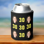 Enfriador De Latas Fun Unique 30 Birthday Photo Guay Retro<br><div class="desc">¡Oigan fiestas! 🎉 Mantén tus bebidas frescas en estilo con este refrigerador de bebidas Zazzle que presenta un diseño único de Guay Retro de fotos de cumpleaños 30! 📸 🕺 Perfecto para una gran celebración! 🎂 Fun 30 cumpleaños foto refrigerador de bebidas en retro negrita diseño de tipografía amarilla. ¡El...</div>