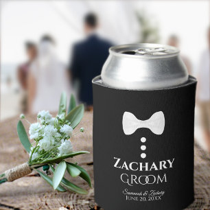 Enfriador De Latas Fun White Tie Groom Boda espuma Refrigerador de be