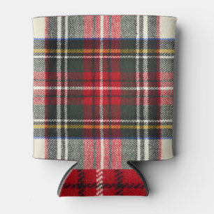 Enfriador De Latas Funda escocesa roja y blanca.