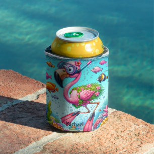 Enfriador De Latas Funky Flamingo Stay Hydred My Friend