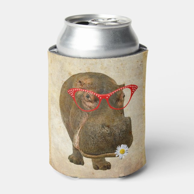 Enfriador De Latas ¡Funky Hipopótamo Refrigerador de bebidas! (Lata Anverso)
