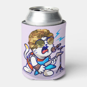 Enfriador De Latas Funky Rockstar Cat - Guay Music Lover Kitty