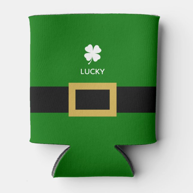 Enfriador De Latas Funny 4 Leaf Clover Shenanigans Shamrock (Anverso)