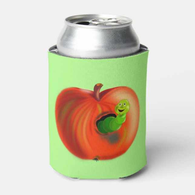 Enfriador De Latas Funny Apple Refrigerador de bebidas (Lata Anverso)