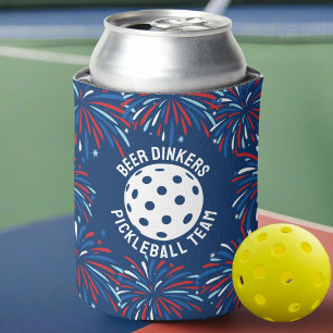 Enfriador De Latas Funny Beer Drinker Patriotic Pickleball Fiesta Tea