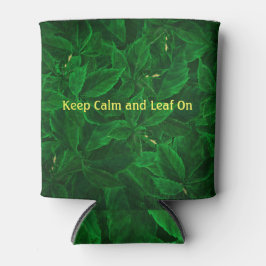 Enfriador De Latas Funny Botanical Keep Calm and Leaf On Refrigerador