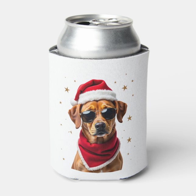 Enfriador De Latas Funny Boxer Dog Christmas Lights Xmas Outfit Pajam (Lata Anverso)
