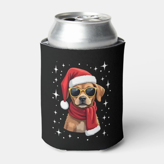 Enfriador De Latas Funny Boxer Dog Christmas Lights Xmas Outfit Pajam (Lata Anverso)