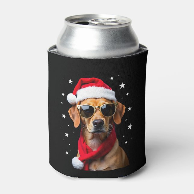 Enfriador De Latas Funny Boxer Dog Christmas Lights Xmas Outfit Pajam (Lata Anverso)