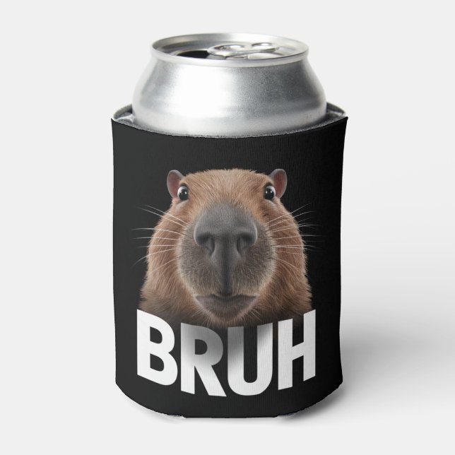 Enfriador De Latas Funny Capybara Bruh (Lata Anverso)