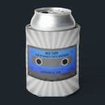Enfriador De Latas Funny Cassette Tape Birthday Party<br><div class="desc">¡Este divertido y retro refrigerador de bebidas de cintas de audio es la adición perfecta a la fiesta de cumpleaños de cualquier hombre!</div>