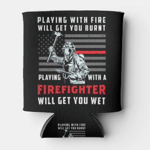 Enfriador De Latas FUNNY FIREFIGHTER: Jugar con fuego te traerá