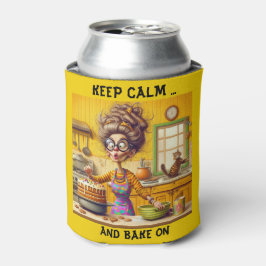 Enfriador De Latas Funny Frazzled lady baker personalizado