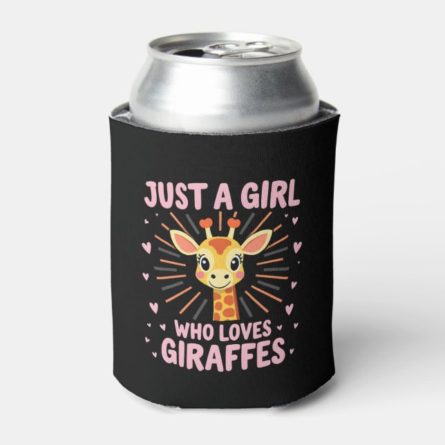Enfriador De Latas Funny Giraffe Design For Women Girls Safari Giraff (Lata Anverso)