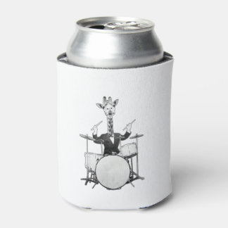 Enfriador De Latas Funny Giraffe Drummer Drummer Drumset Drumsti