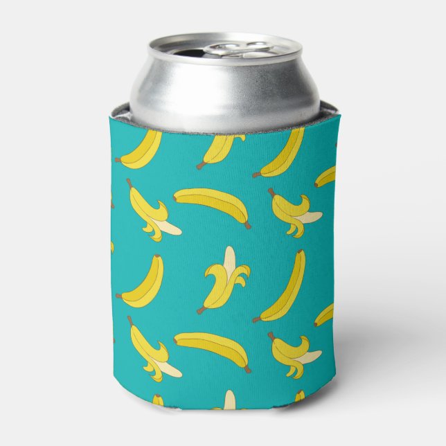 Enfriador De Latas Funny Gone Bananas ilustró el patrón (Lata Anverso)