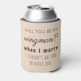 Enfriador De Latas Funny Groomsman Boda Propuesta Elegante Almond