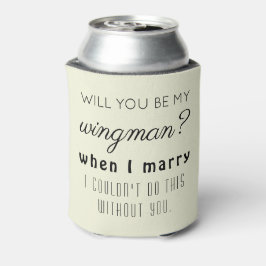 Enfriador De Latas Funny Groomsman Boda Propuesta Elegante Beige
