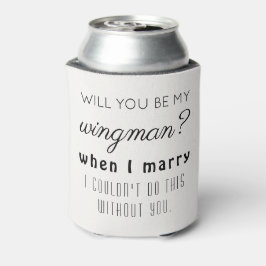 Enfriador De Latas Funny Groomsman Boda Propuesta Elegante De Blanco